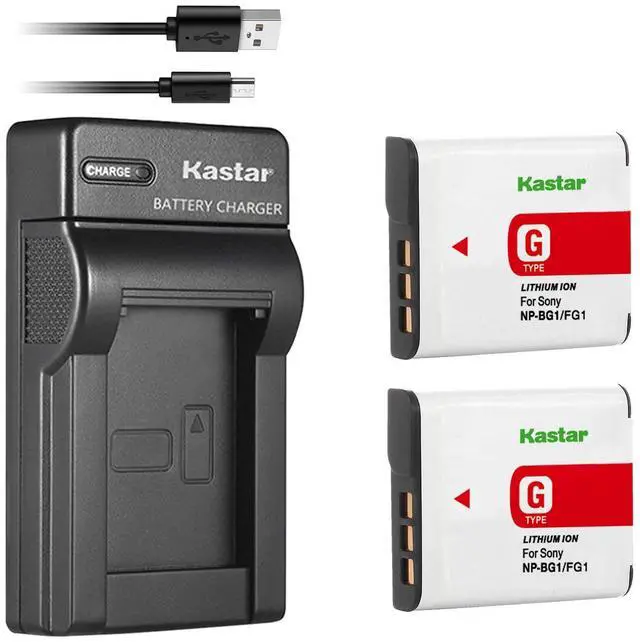 Main image of Kastar NP-BG1 / NP-FG1 Battery (2-Pack) + Slim USB Charger Compatible with Sony Cyber-Shot Cameras Check Battery Model Before Purchase