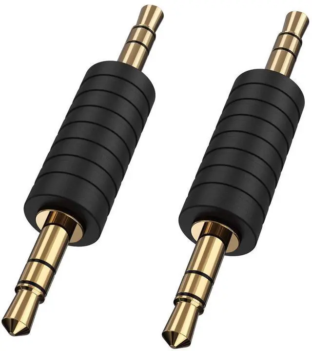 Main image of 2 Pack 3.5mm 1/8 Stereo Jack to 3.5mm Audio Male to Male Adapter Connectors Gold Plated Compatible with for TaoTronics, Mpow BH129 Bluetooth Receiver