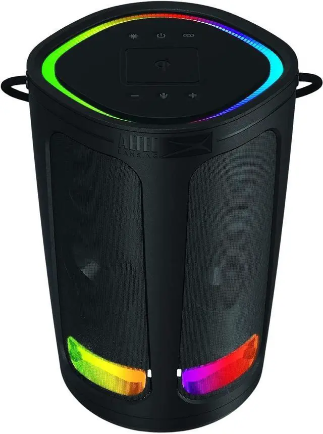 Alt view image 2 of 2 - altec lansing imw899 soundbucket xl | rugged portable waterproof snowproof wireless bluetooth speaker, built-in qi wireless charging, illuminating led lights (black)
