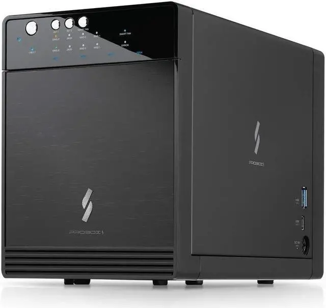 Alt view image 6 of 7 - Mediasonic Raid 0 / 1 USB 3.2 Type C 4 Bay 3.5 SATA Hard Drive Enclosure with USB Hub Feature USB 3.2 Gen 2 10Gbps (HFR7-SU31CH)