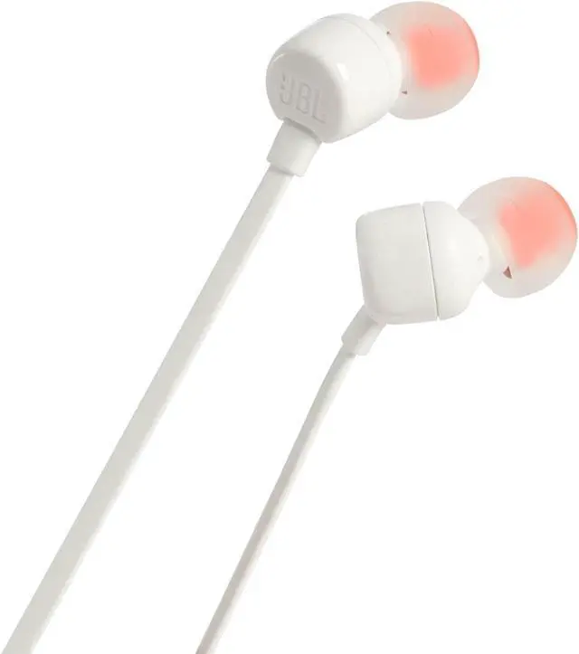 Alt view image 5 of 5 - JBL JBLT110WHTAM Tune 110 In-Ear Headphones - White