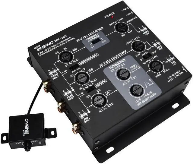 Alt view image 4 of 4 - Timpano 3 Way Electronic Crossover with Sub Remote 5 Volt RCA Outputs TPT-360