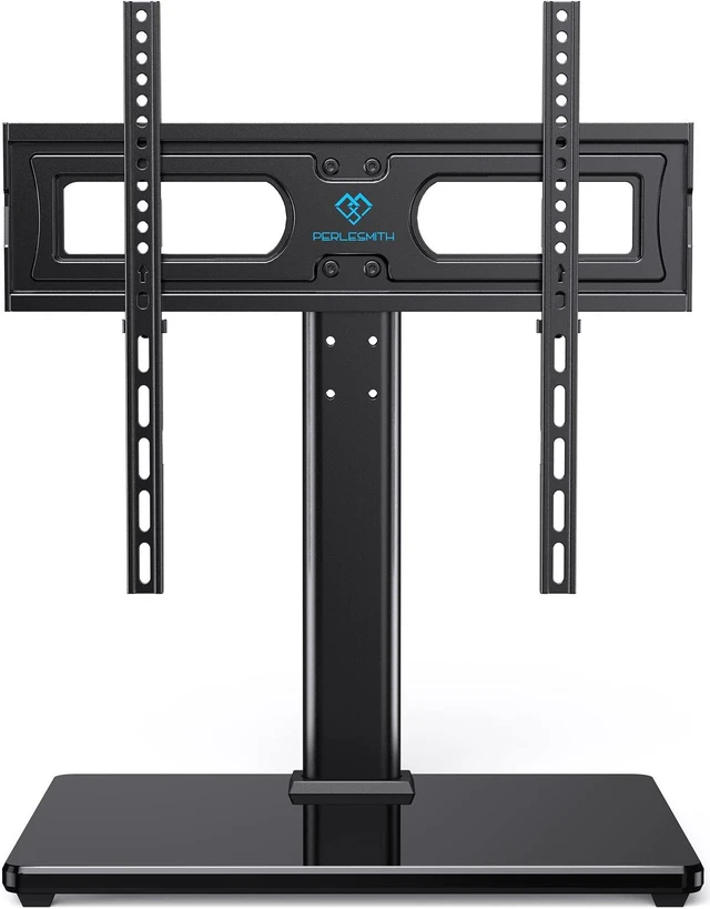 Main image of Perlegear Universal Tabletop TV Stand for 32-65 inch TVs 88 lbs capacity, Height adjustable, Tempered glass base, Cable management, Max VESA 400x400mm