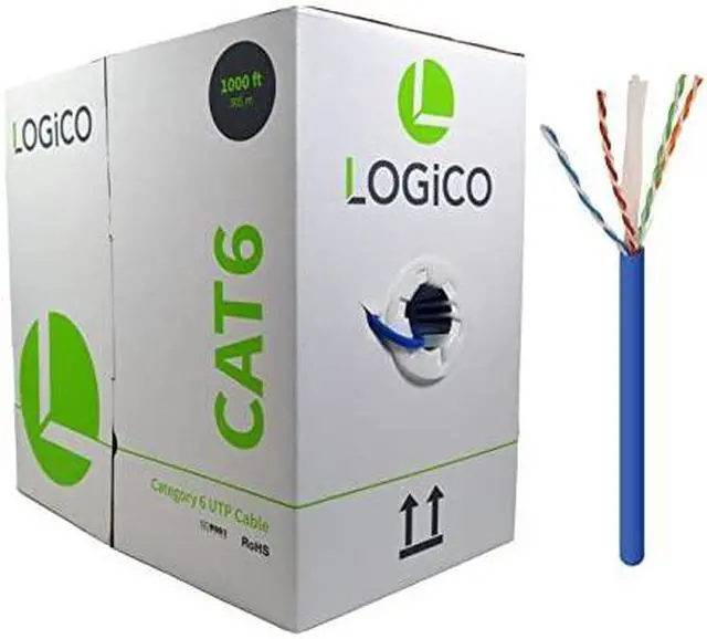 Alt view image 5 of 5 - Cat6 1000 ft 23AWG 550Mhz UTP Bulk Ethernet Network LAN RJ45 Cable Blue