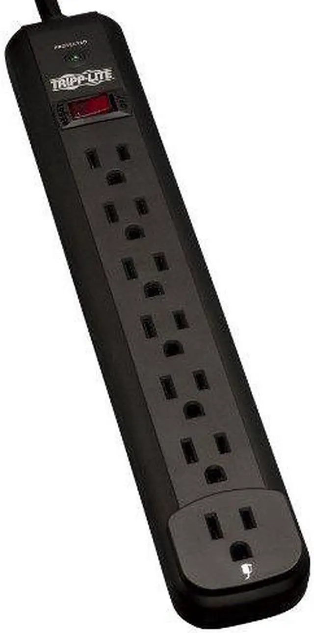 Alt view image 3 of 3 - Tripp Lite 7 Outlet Surge Protector Power Strip 12ft Cord 1080 Joules LED & $25K INSURANCE (TLP712B)