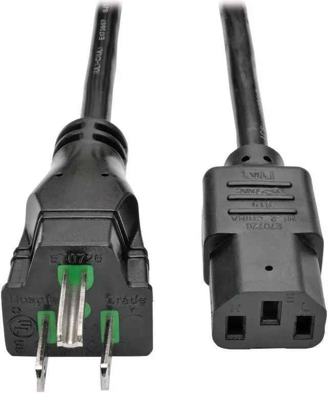 Alt view image 15 of 18 - Tripp Lite Model P006-025-HG15 25 ft. Hospital-Grade Computer Power Cord, 15A, 14 AWG (NEMA 5-15P to IEC-320-C13)