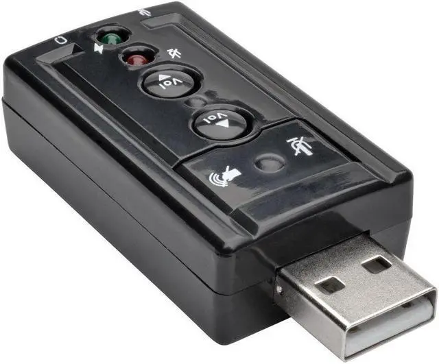 Alt view image 19 of 19 - Tripp Lite U237-001 USB External Sound Card Microphone Speaker Virtual 7.1 Channel