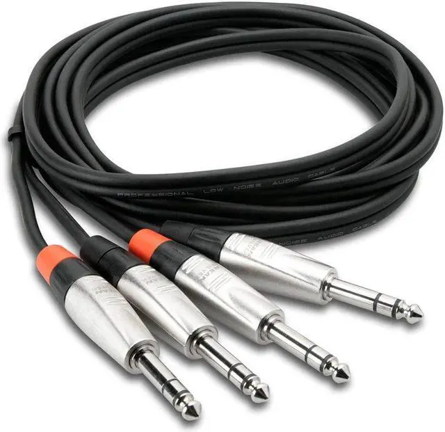 Alt view image 3 of 5 - Hosa HSS-020x2 Pro Dual Cable 1/4"" TRS to Same 20ft
