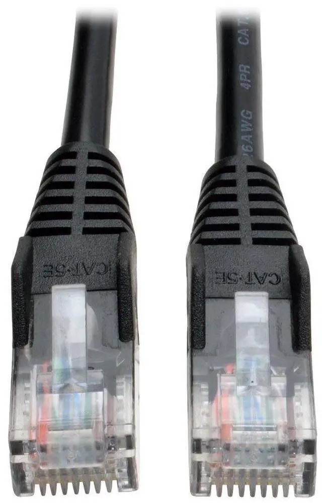 Main image of Eaton Tripp Lite Cat5e 350MHz Snagless Molded Patch Cable (RJ45 M/M) - Black, 6-ft.(N001-006-BK)