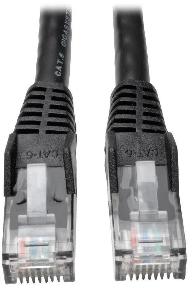 Main image of Tripp Lite Cat6 Gigabit Snagless Molded UTP Patch Ethernet Cable, RJ45 Male-to-Male Cable, Black, 15 Feet / 4.5 Meters Lifetime Warranty (N201-015-BK)