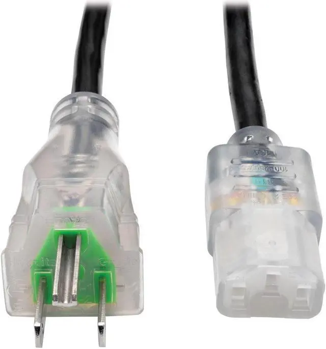 Alt view image 19 of 19 - Tripp Lite Model P006-003-HG13CL 3 ft. Hospital-Grade Computer Power Cord with Clear Plugs, 13A, 16 AWG (NEMA 5-15P to IEC-320-C13)