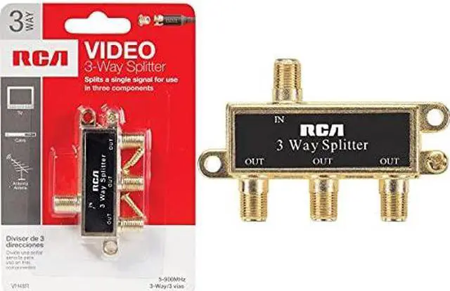 Alt view image 7 of 8 - RCA VH48 Basic Series Video 3-way Signal Splitter
