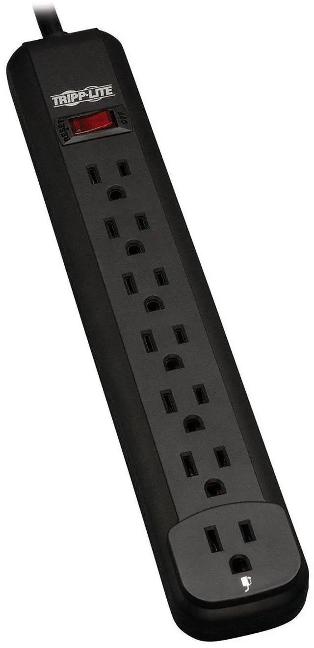 Main image of Eaton PS725B Power Strip with Long 25ft Extension Cord, 7 Outlets, On/Off Switch, 15A Circuit Breaker, Under Desk & Wall Mount Option, UL Certified, Black, Manufacturer's