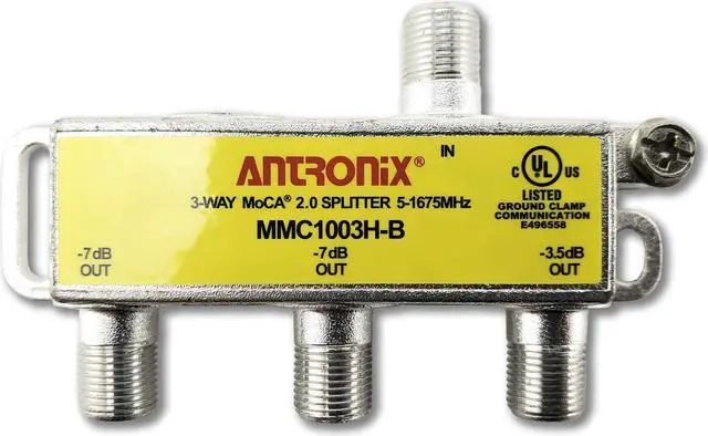 Alt view image 9 of 9 - 3 way antronix mmc1003hb 51675 mhz moca 2.0 splitter for frontier formerly verizon fios