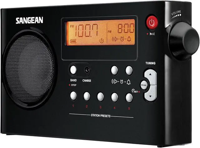 Main image of PR-D7 AM/FM Digital Portable Radio with Built-in Battery Charger (Black)