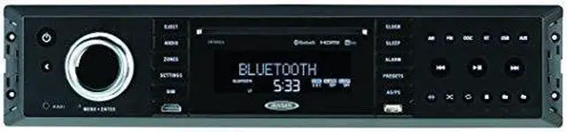 Main image of Jensen JWM90A Slimline 3-Zone Source Theater-Style Bluetooth Wallmount Stereo with App Control  DVD/CD-R/RW & MP3 Compatible  Dual HDMI Video Output  HDMI ARC  USB Play MP3/WMA Files  Rear RCA In/Out