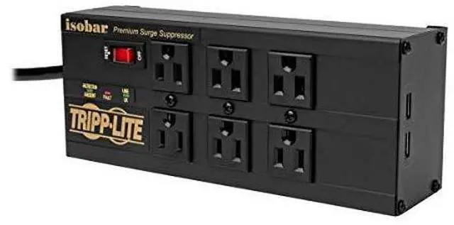 Alt view image 16 of 16 - TRIPP LITE IBAR6ULTRAUSBB 10.0 Feet 6 Outlets 3840 Joules Surge Protector