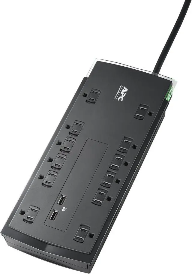 Alt view image 18 of 18 - APC UP P12U2 Performance SurgeArrest 120V 12 Outlet w 2x2.4A USB Charger RTL