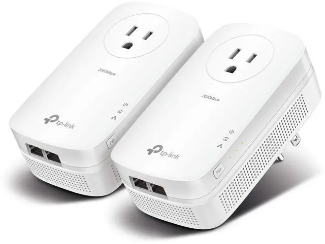 Main image of AV2000 Powerline Ethernet Adapter TL-PA9020P KIT - Powerline Network Adapter, Passthrough, 2x2 MIMO, 2 Gigabit Ports, Ethernet Over Power, Plug Pair & Play, Power Saving, Free Expert Help