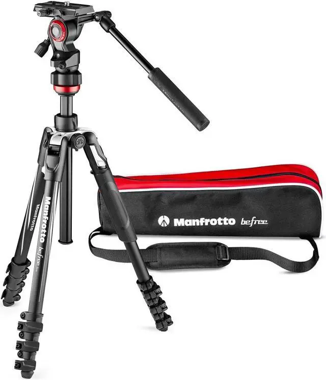 Alt view image 17 of 17 - Manfrotto Befree Live Aluminum Tripod Kit, Fluid Video Head, Lever Locks, Black
