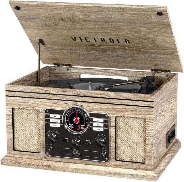 Main image of Victrola Nostalgic 6-in-1 Bluetooth Record Player & Multimedia Center with Built-in Speakers - 3-Speed Turntable  CD & Cassette Player  AM/FM Radio | Wireless Music Streaming | Farmhouse Oatmeal