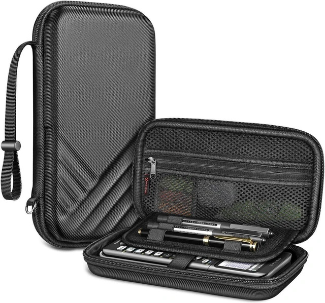 Main image of Graphing Calculator Carrying Case for Texas Instruments | For TI-Nspire CX II CAS/TI-Nspire-CX-II, TI-84 Plus/CE Color Graphing Calculators, with Mesh Pockets and Pen Slots, Black