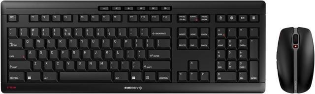 Alt view image 12 of 13 - CHERRY STREAM DESKTOP Keyboard & Mouse - USB Wireless 104 Key - English (US) - Black - USB Wireless Mouse - Optical - 2400 dpi - 6 Button - Scroll Wheel - Black - Volume Up, Mute, Volume Down, Pre