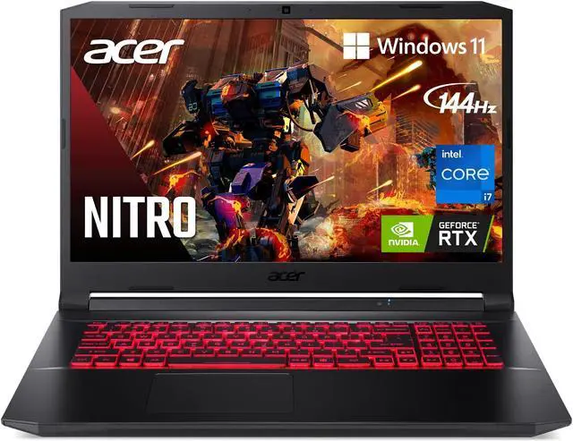 Alt view image 5 of 5 - Acer Nitro 5 AN517-54-79L1 Gaming Laptop | Intel Core i7-11800H | NVIDIA GeForce RTX 3050Ti Laptop GPU | 17.3" FHD 144Hz IPS Display | 16GB DDR4 | 1TB NVMe SSD | Killer Wi-Fi 6 | Backlit KB | Win 11
