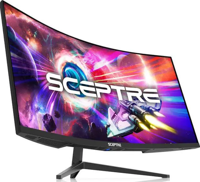Alt view image 12 of 20 - Sceptre 34-Inch Curved Ultrawide WQHD Monitor 3440 x 1440 R1500 up to 165Hz DisplayPort x2 99% sRGB 1ms Picture by Picture, Machine Black 2023 (C345B-QUT168)