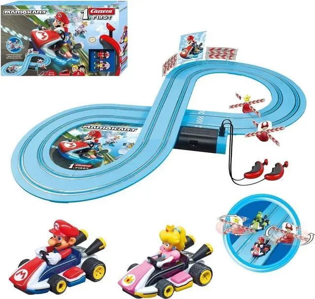 Alt view image 6 of 6 - Carrera 20063024 Mario Kart Mario vs. Peach First Beginner Slot Car Racing Set