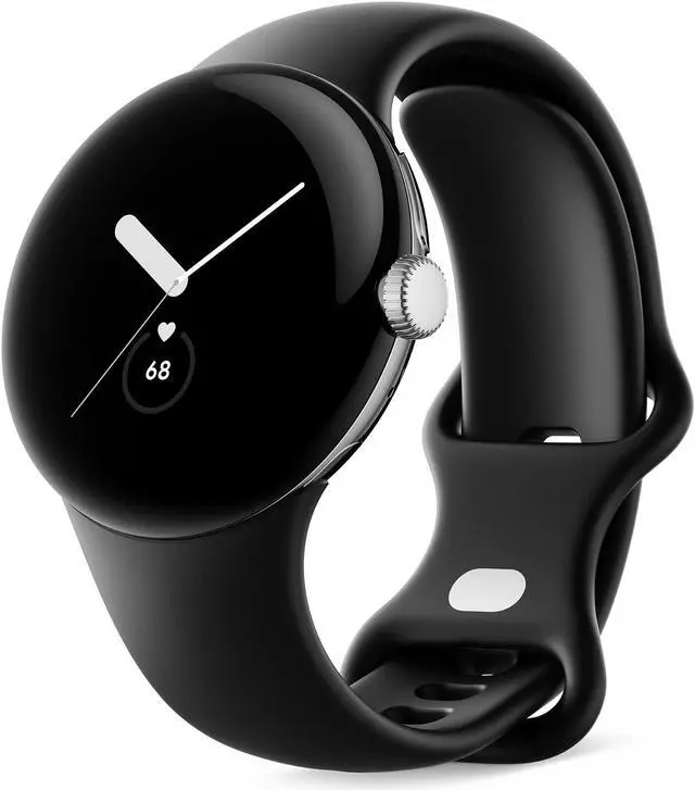 Alt view image 2 of 6 - Google Pixel Watch - Android Smartwatch with Fitbit Activity Tracking - Heart Rate Tracking Watch - Matte Black Stainless Steel case with Obsidian Active band - LTE