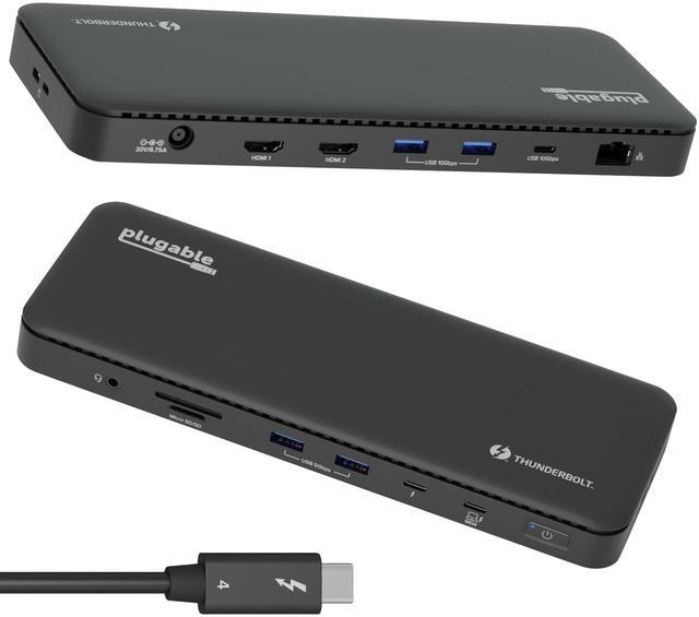 Alt view image 15 of 15 - Plugable Thunderbolt 4 Dock with 100W Charging, Thunderbolt Certified, Laptop Docking Station Dual Monitor Single 8K or Dual 4K HDMI for Windows and Mac, 4X USB, Gigabit Ethernet (TBT4-UD5)