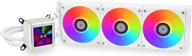 Alt view image 4 of 4 - Lian Li Galahad II LCD - Processor liquid cooling system - top mountable, front mountable, side mountable - Radiator Size: 360 mm - (for: AM4, LGA1200, LGA1700, AM5, LGA115x Socket) - 120 mm - white