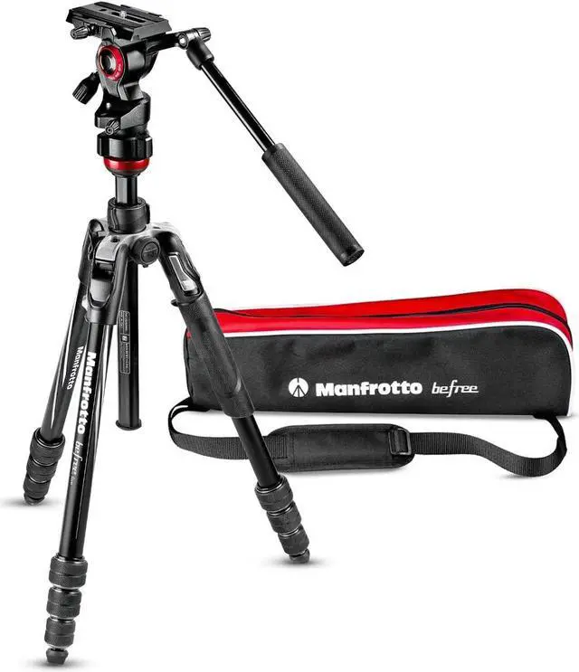 Alt view image 13 of 16 - Manfrotto Befree Live Video Tripod Kit with Twist Leg Locks