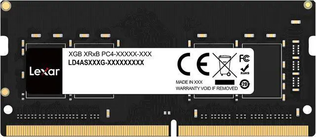 Main image of Lexar 8Gb Single Ddr4 Sodimm Ram 3200Mt/S Cl22 260-Pin Laptop Memory  Black (Ld4As008G-B3200Gsst)