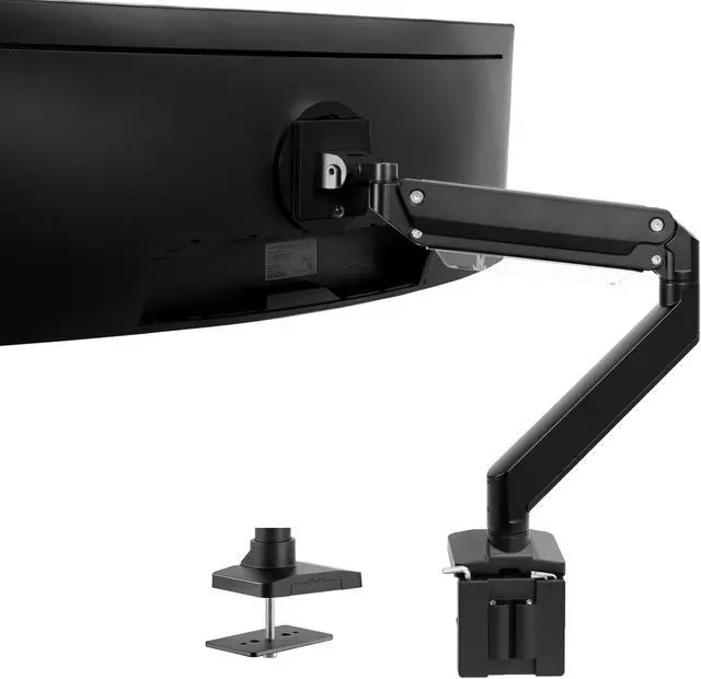 Alt view image 8 of 8 - VIVO Aluminum Single Pneumatic Monitor Desk Mount, Fits Ultrawides up to 49"