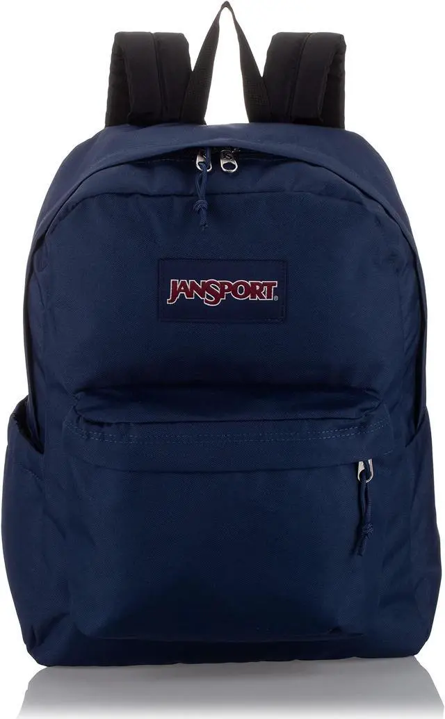 Main image of Jansport Superbreak Plus Backpack With Padded 15-Inch Laptop Sleeve And Integrated Bottle Pocket - Spacious And Durable Daypack For Work And Travel - Navy