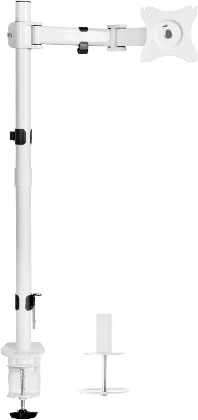 Alt view image 8 of 8 - VIVO White Single Monitor Desk Mount Extra Tall Fully Adjustable Stand for up to 32" Screen (STAND-V001TW)