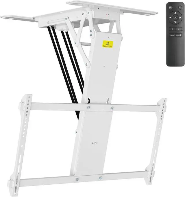 Alt view image 8 of 8 - VIVO White Motorized Flip Down Pitched Roof Ceiling TV Mount for 40" to 85" Screens