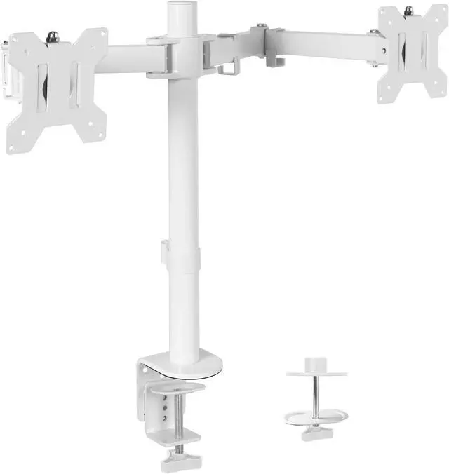 Alt view image 13 of 15 - VIVO White Dual Monitor Desk Mount Stand, Fits Computer Screens up to 30"