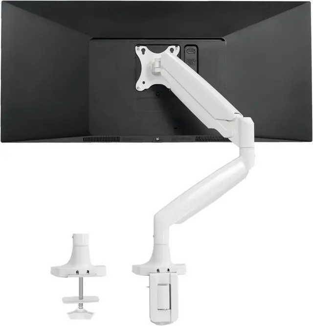 Alt view image 8 of 8 - VIVO White Heavy Duty Single Ultrawide Monitor Desk Mount w/ Pneumatic Spring Arm, Fits Screens up to 40", STAND-V101QW