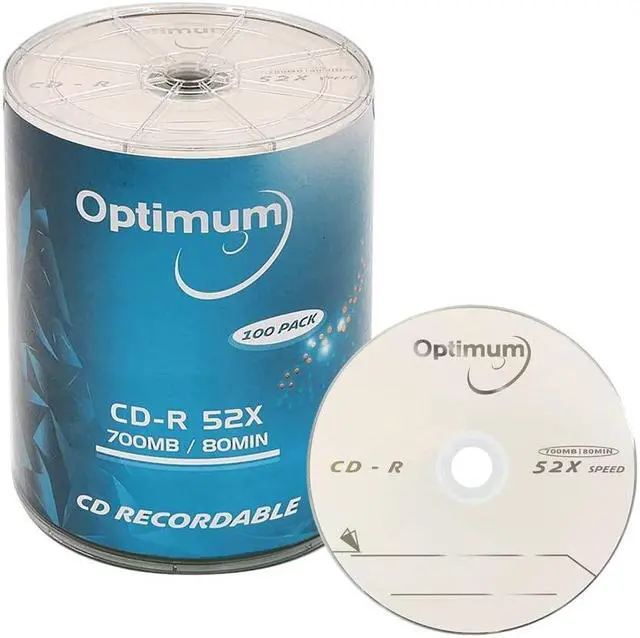 Alt view image 7 of 7 - OPTIMUM CD-R 700MB 52X Logo Top Recordable Media 100 Discs (no Container) FFP A20-31-817-BX