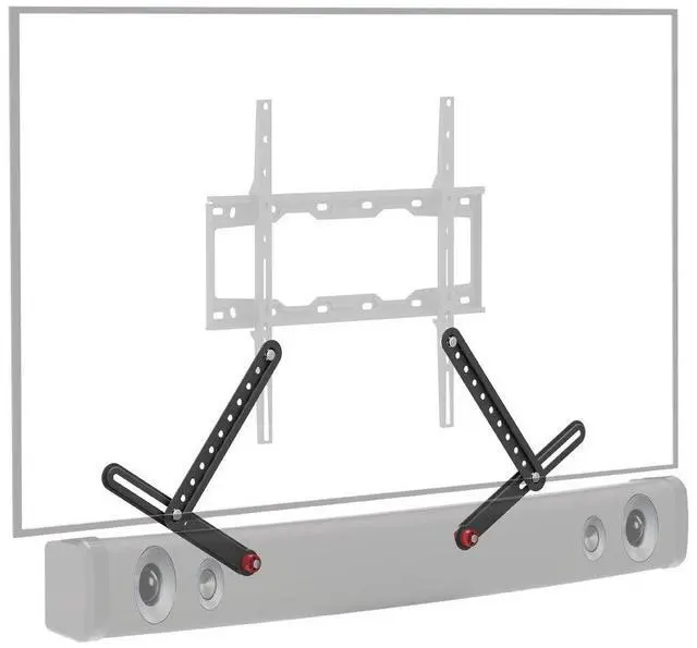 Alt view image 2 of 2 - Barkan Universal Soundbar Mount, Adjustable Bracket for Mounting Above or Under The TV, Sizes 13-80 inch, Fits Most of Sound Bars Up to 14 lbs, Easy Assembly Black
