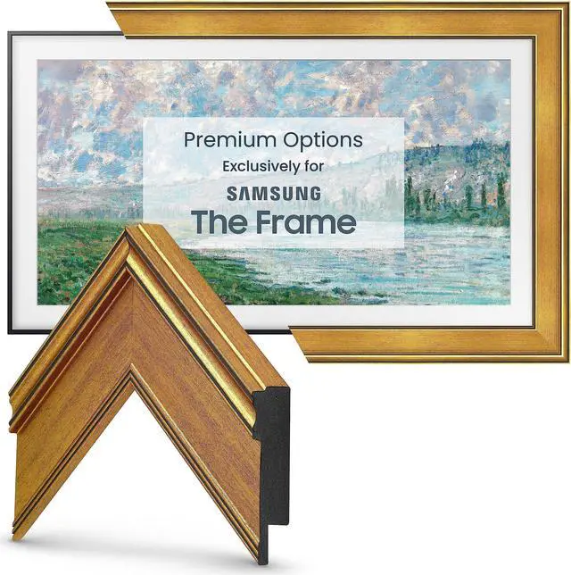 Main image of Frame My Tv Deco Tv Frames - Antique Gold Smart Frame Compatible Only With Samsung The Frame Tv (75""  Fits 2021-2024 Frame Tv)