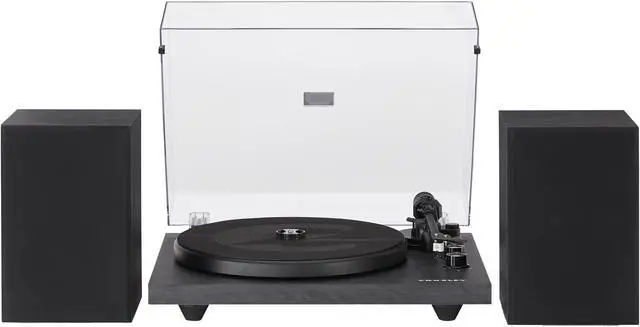Main image of C62C-BK Record Player with Speakers, Black | 2-Speed Turntable, ATN3600L Audio-Technica Cartridge, Standard 1/2" Mount, Bluetooth In, Matching External Speakers