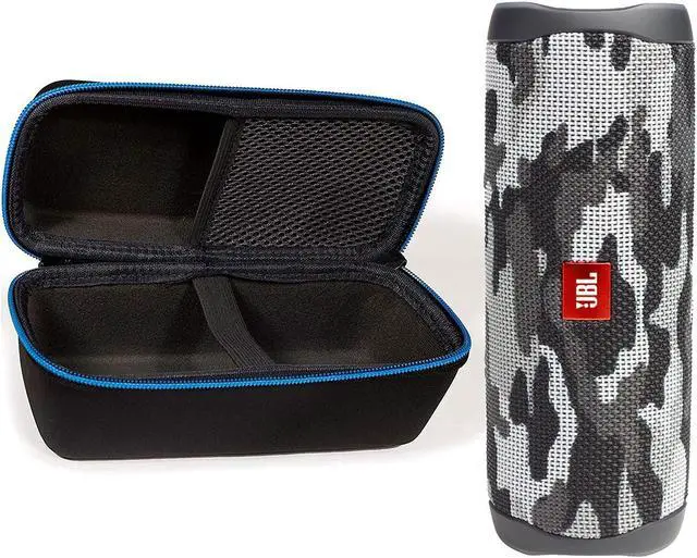 Alt view image 8 of 8 - JBL Flip 5 Black Camo Bluetooth Speaker w/divvi! Hardshell Case Kit