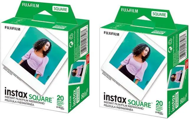 Main image of Fujifilm 2 Pack Instax Square Instant Color Film  Twin Pack - 20 Exposures (40 Total)  White Frame