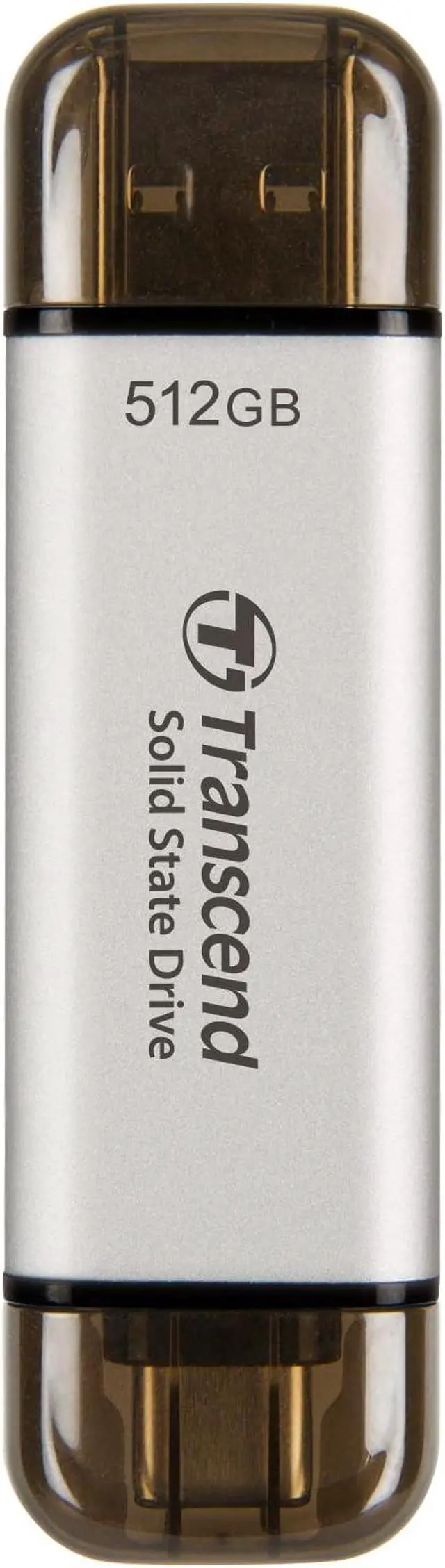 Alt view image 9 of 9 - Transcend 512GB ESD310 Portable SSD USB Type-A & Type-C [SILVER]
