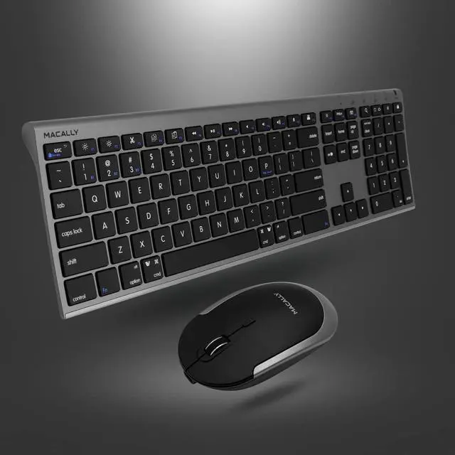 Main image of Macally Premium Bluetooth Keyboard And Mouse For Mac | Compatible Apple Wireless Keyboard And Mouse Combo (110 Keys Multi-Device Rechargeable) Keyboard Mouse For Macbook Pro/Air And Imac - Space Gray