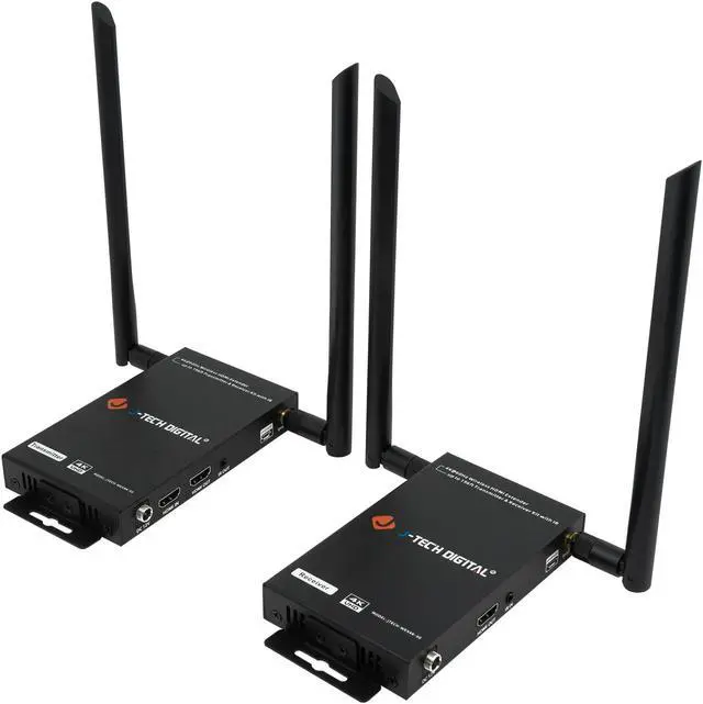 Alt view image 8 of 8 - Wireless HDMI Transmitter and Receiver 4K 60Hz Up To 196ft. w/ Low Latency HDMI Loop Output SSID Pairing Channel Change IR Passthrough by J-Tech Digital [JTECH-WEX4K-50]